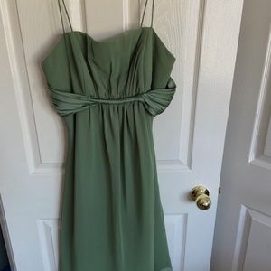 Green cocktail length Alfred Angelo dress, size 14